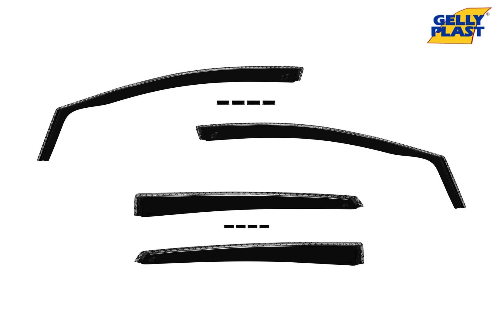 GELLYPLAST Комплет ветробрани Gelly Plast за Ford Focus караван 2011-2018, 4 бр., црни