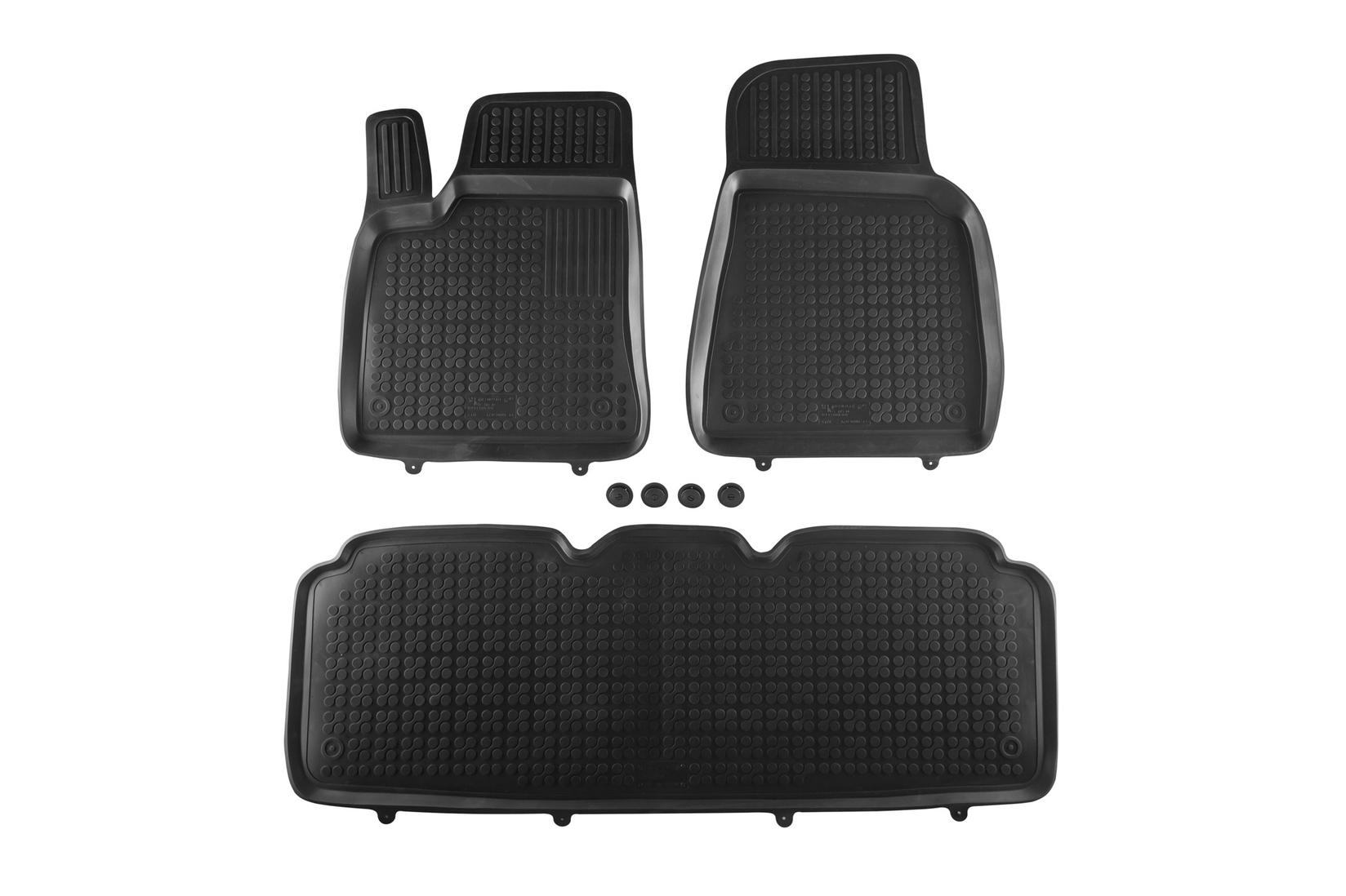 REZAW-PLAST Гумени патосници за Tesla Model S по 2012 година 3 дела црни