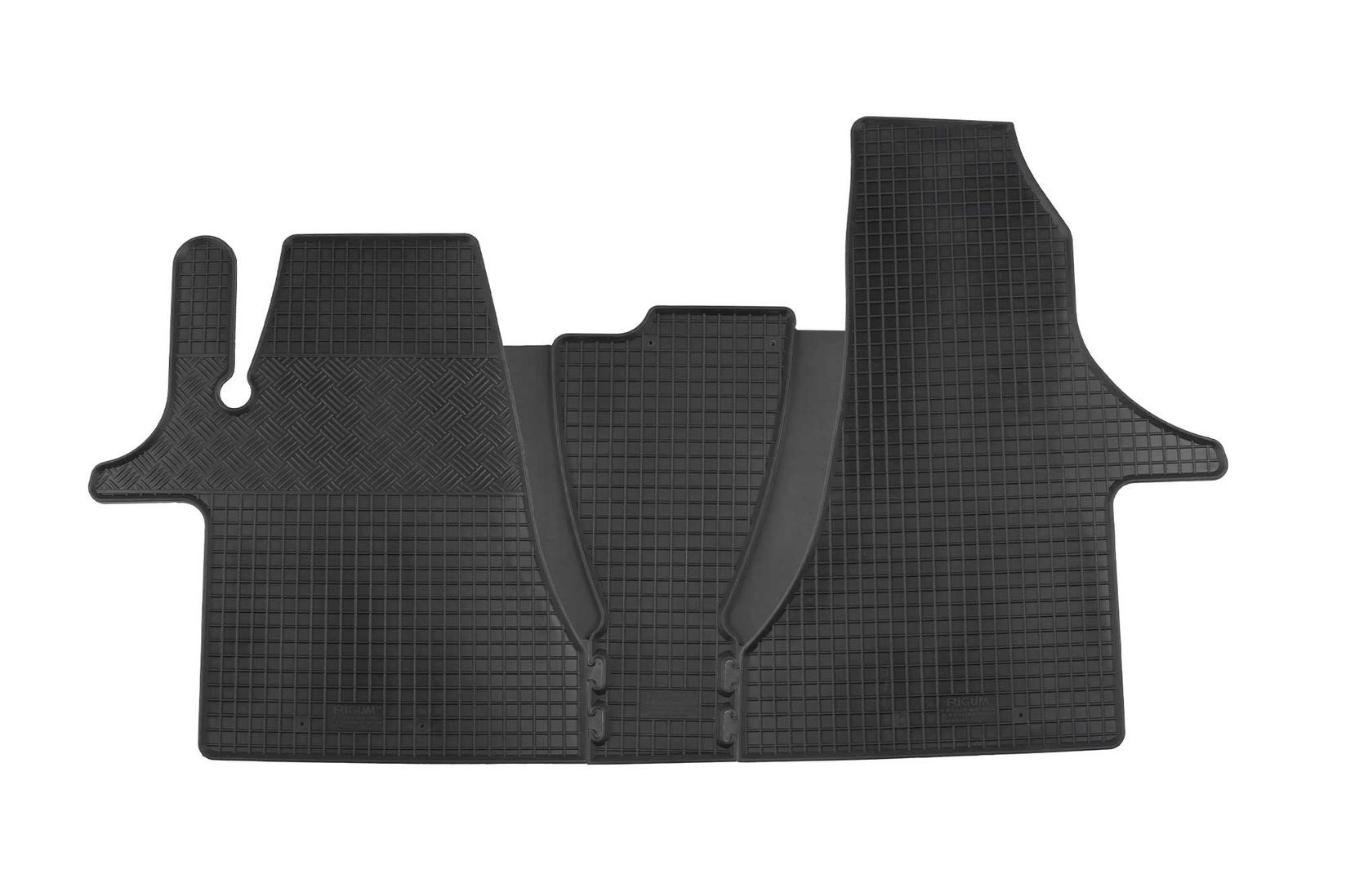 RIGUM Гумени патосници за VW T6.1 Transporter Caravelle Multivan по 2019 година 2 или 3 места 3 дела црни