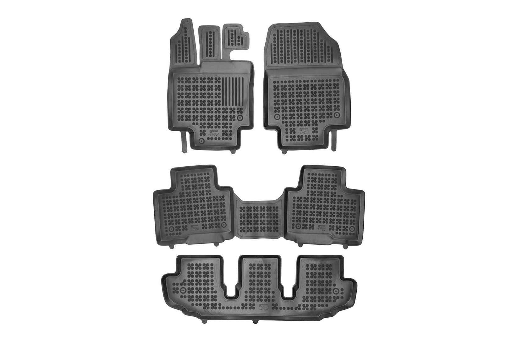 REZAW-PLAST Гумени патосници за Toyota Highlander XU70 по 2019 година со 7 места 4 дела црни