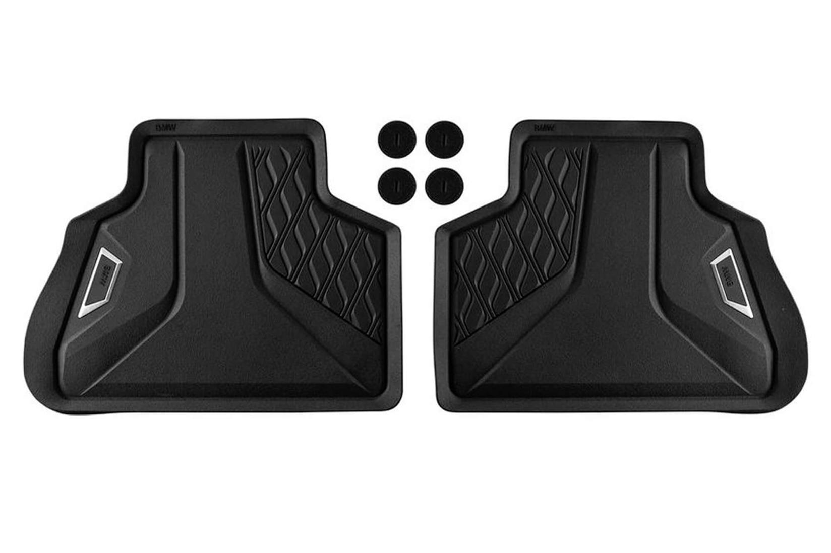 BMW Задни Гумени патосници за X6 G06 по 2019 година 2 дела црни