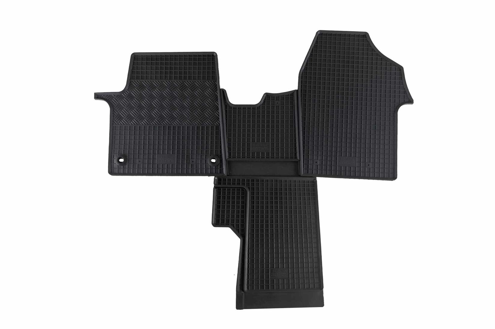 RIGUM Гумени патосници за Citroen Jumpy Peugeot Expert Toyota Proaceсотунел по 2016г. Opel Vivaro со тунел по 2020г. 2 места 4 дела црни