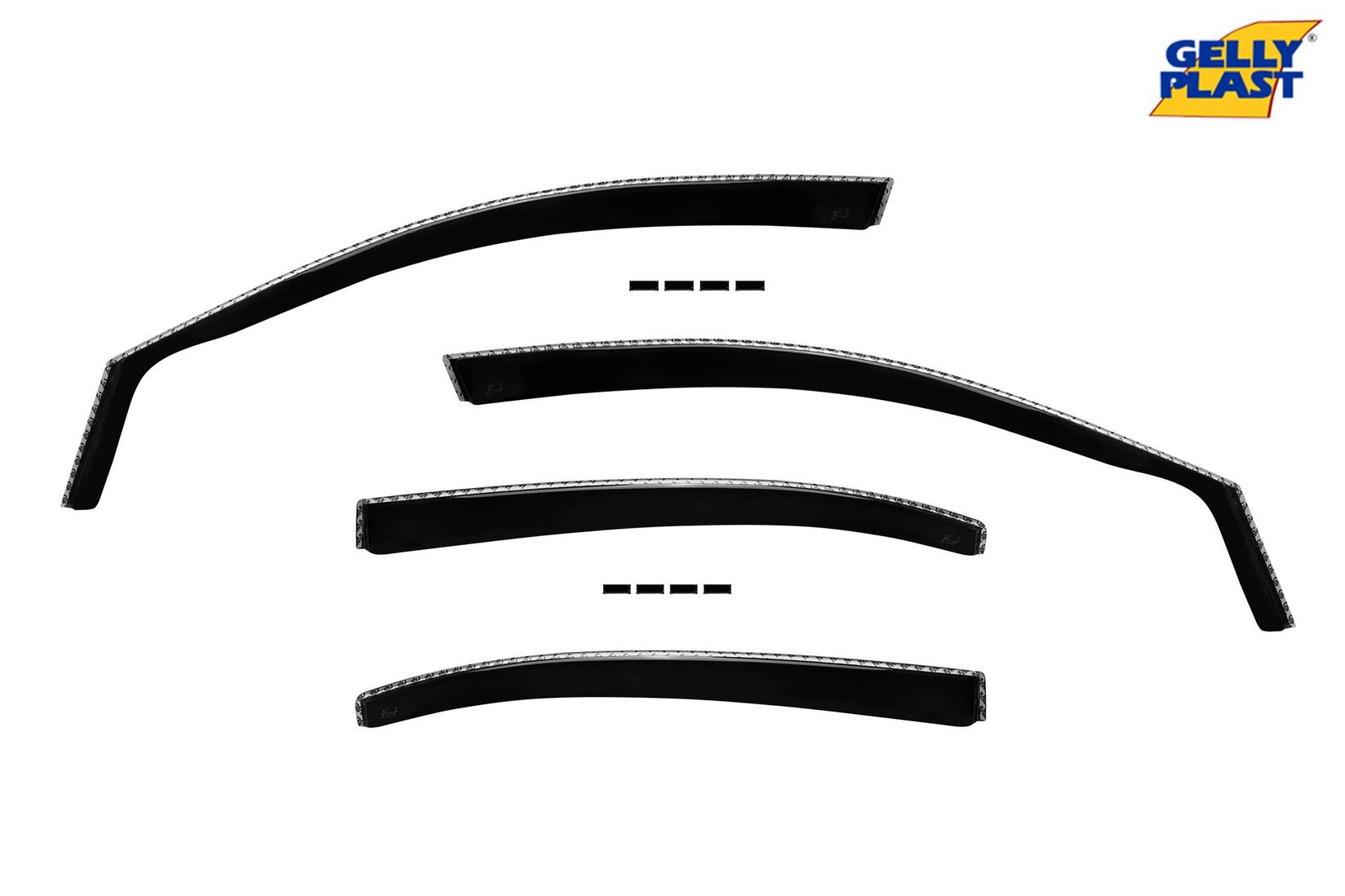 GELLYPLAST Комплет ветробрани Gelly Plast за SKODA Rapid после 2012 , 4 бр., црни