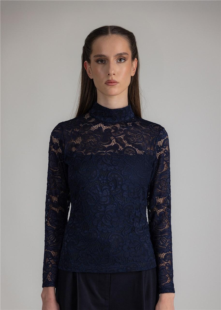 BELLA Блуза Виториа лејс блу
