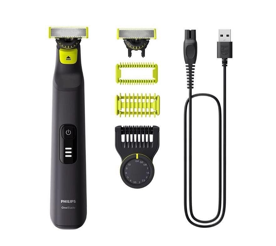 PHILIPS Тример со едно сечило QP6542/15, црно-зелена