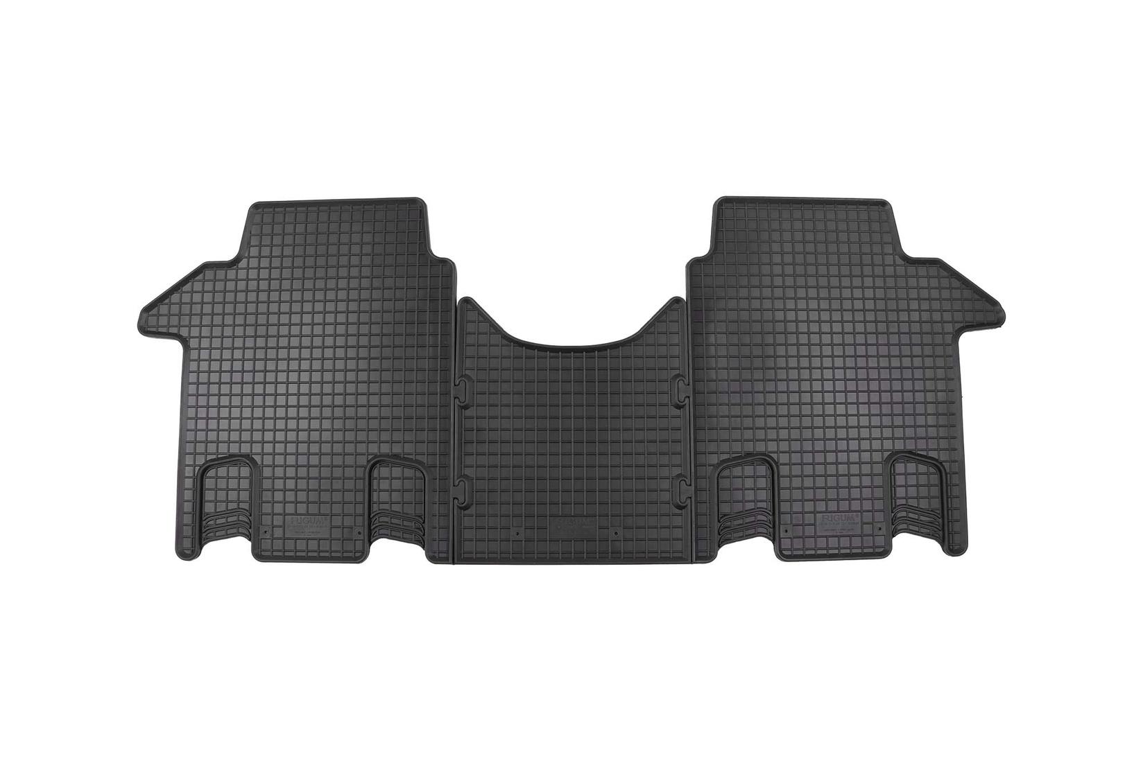 RIGUM Гумени патосници за VW T7 Multivan по 2022 година втори ред 3 дела црни