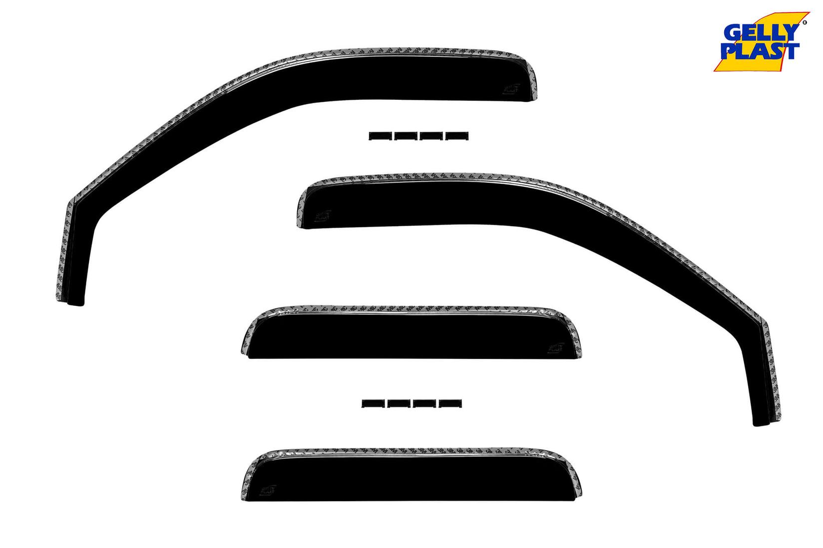 GELLYPLAST Комплет ветробрани Gelly Plast за Ford Ranger 2002-2005 со 4 врати, црни 4 бројки