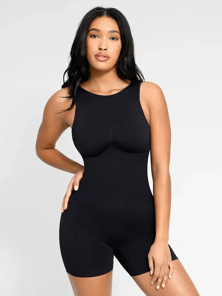 SHOP LILY Комбинезон Racer Open Back Short - Црн