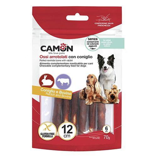 Camon Закуска за куче-Стапче Ролована Телешка Кожа во Зајачко месо 12см. 70гр.