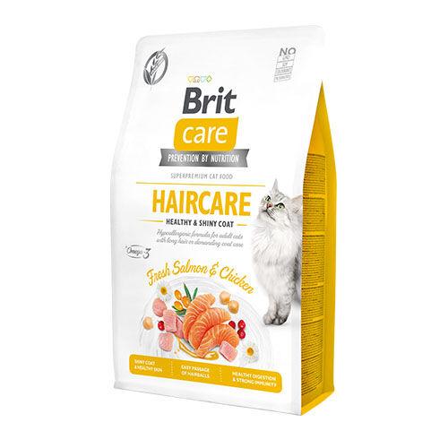 BRIT Care Cat Grain-Free HAIRCARE HEALTHY AND SHINY COAT - Храна за маче за здраво и сјајно крзно (лосос, пиле) 7кг.