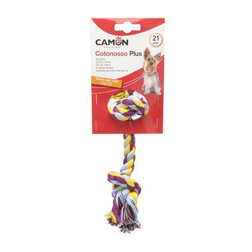 Camon Играчка за куче-Јаже со два чворови 21см. три бои
