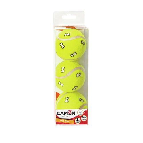 Camon Играчка за куче-Топка Тенисерска во боја со коска со свирче 7.5см. 3/1