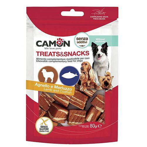 Camon Закуска за куче-Чварки од Јагне и Риба 2х1.5см. 80гр.-