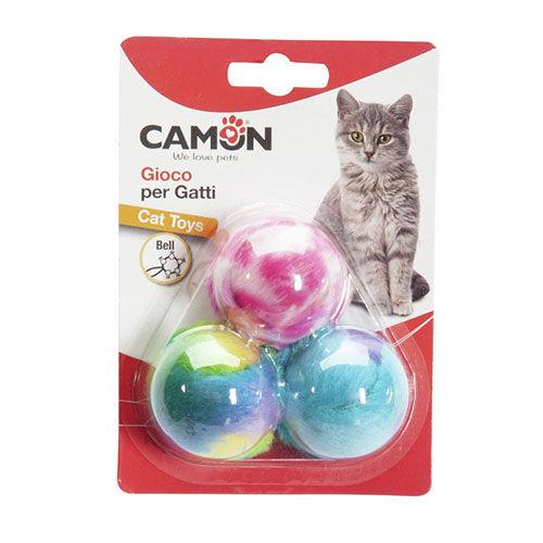 Camon Играчка за маче-Меки шарени три топки 3см.