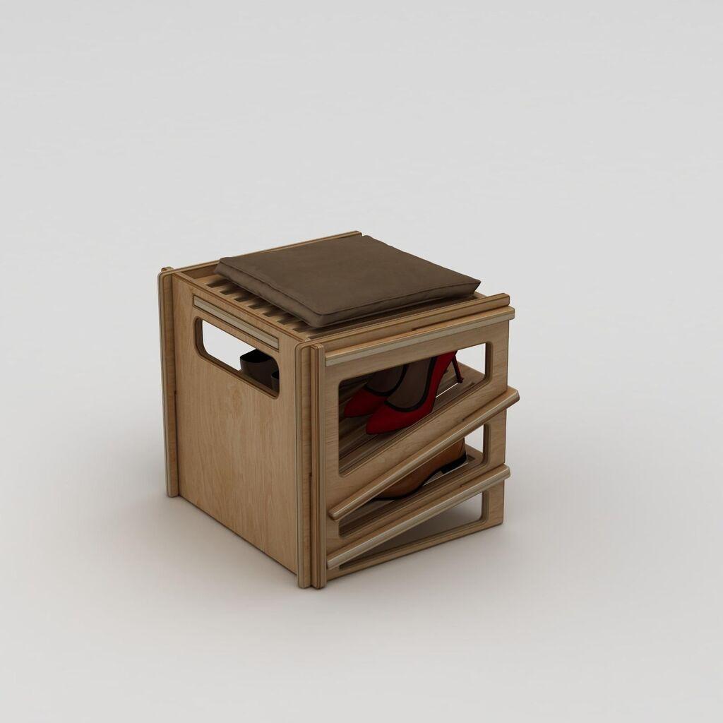 Полица за чевли Hanah Home Jolly, 44x42x44 см, кафеава
