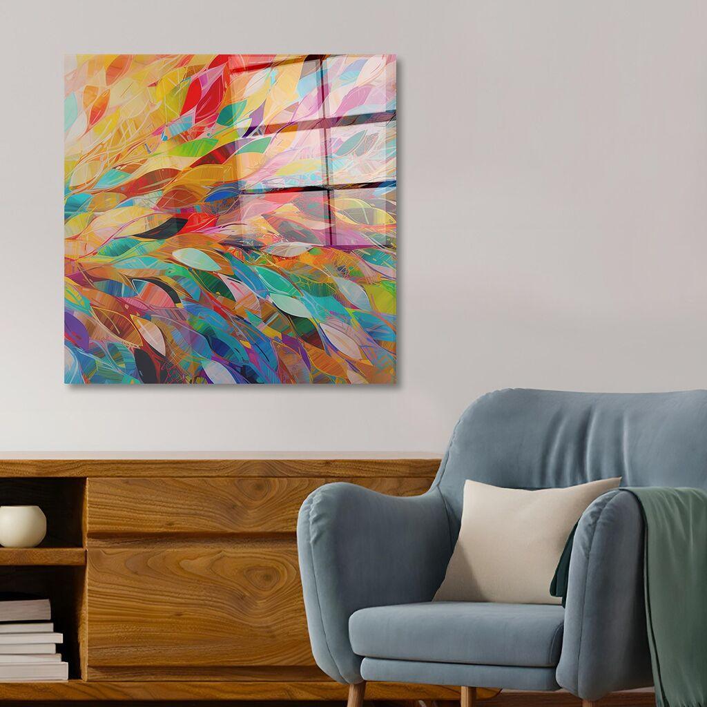 Декоративна слика Wallity на калено стакло, 70x70 см, шарена