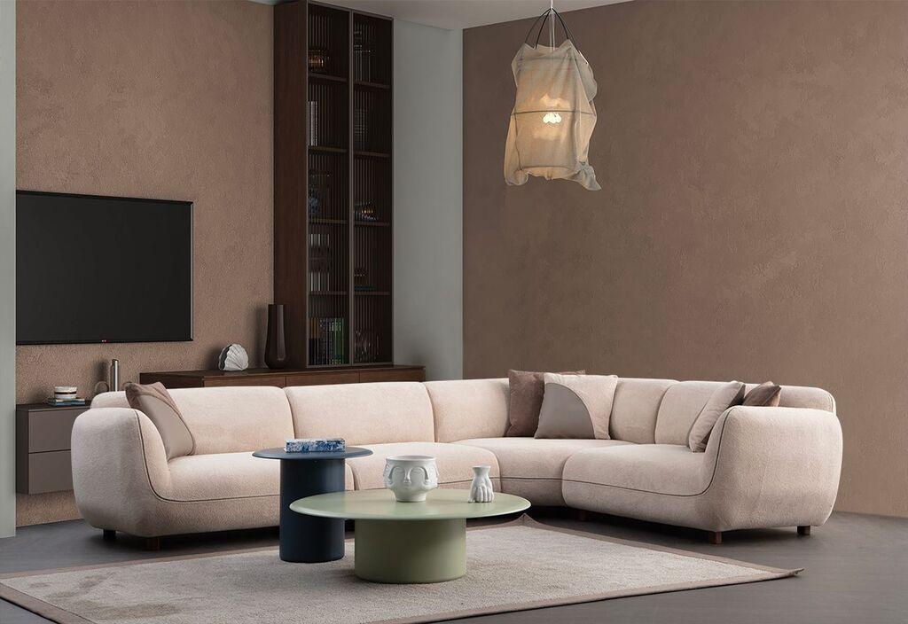 Аголна гарнитура софа Atelier del Pavia, 335x240 см, крем боја