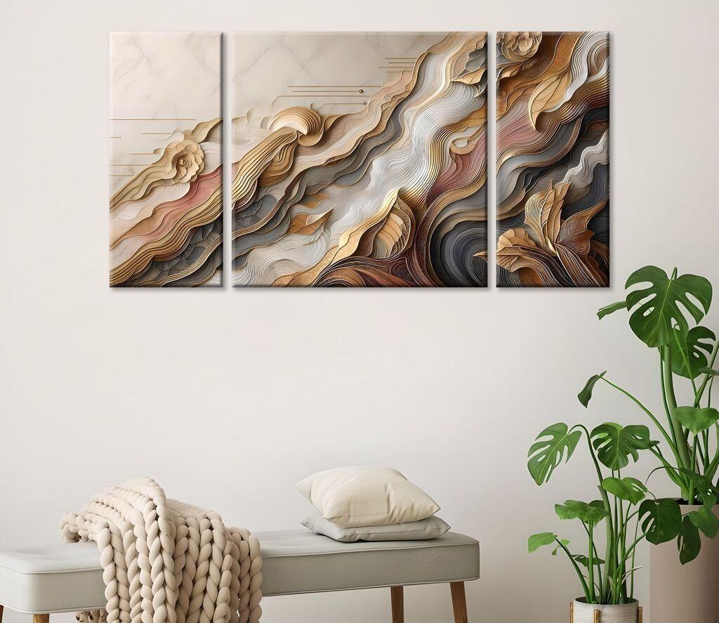 Wallity Декоративни слики на платно, 20x45 см, 3 парчиња, шарени