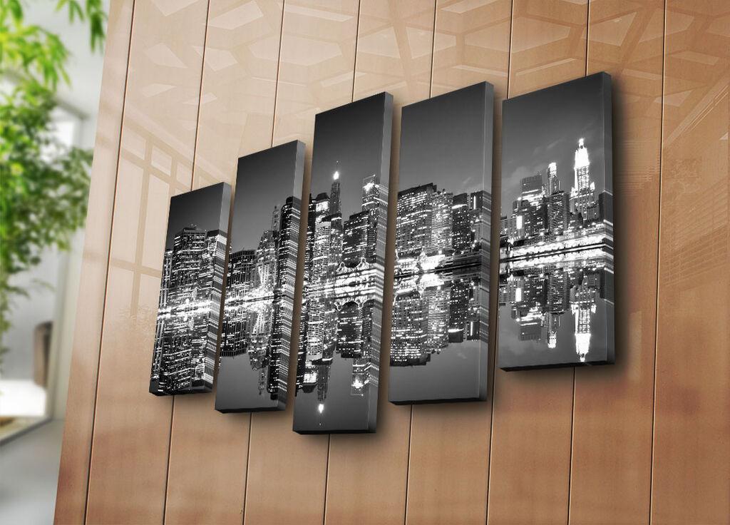 Wallity Декоративни слики на платно, 19x70 см, 5 парчиња, шарени