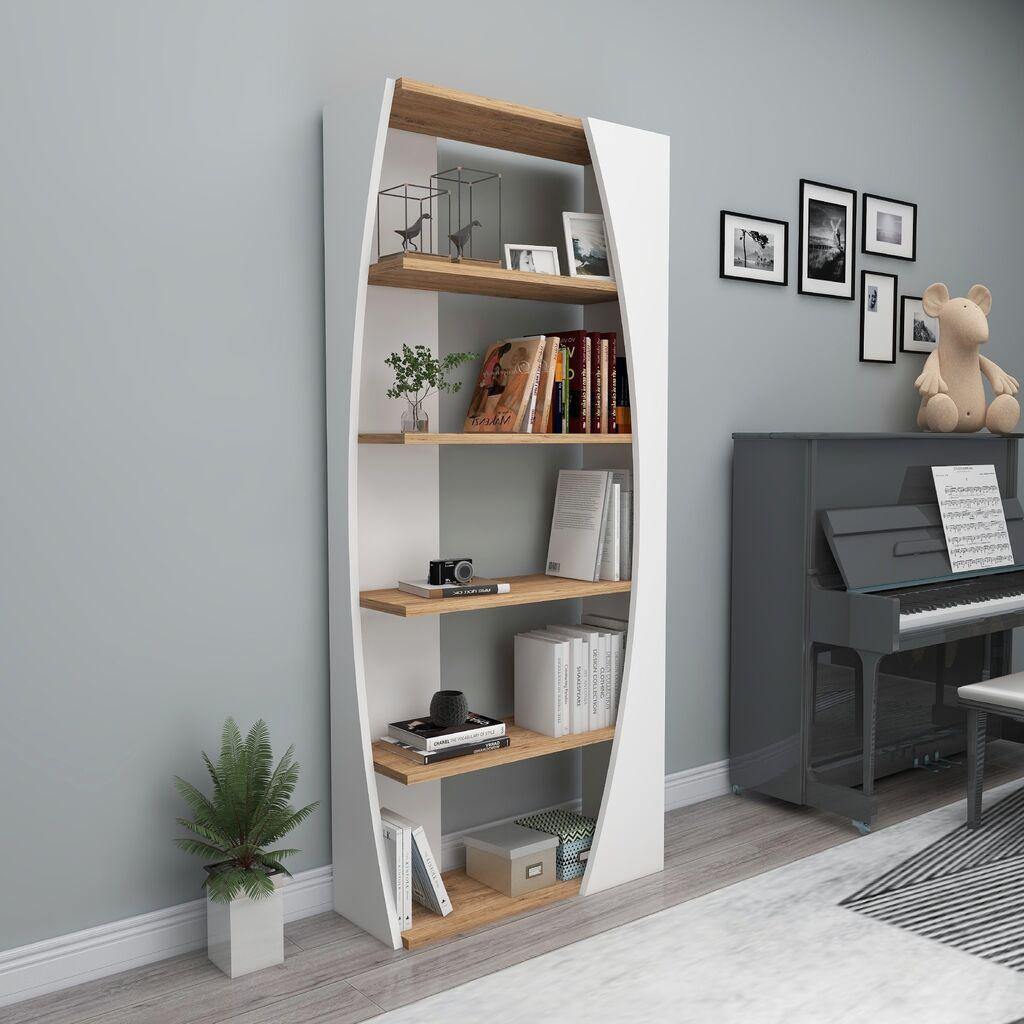 Полица за книги Hanah Home Selge, бела