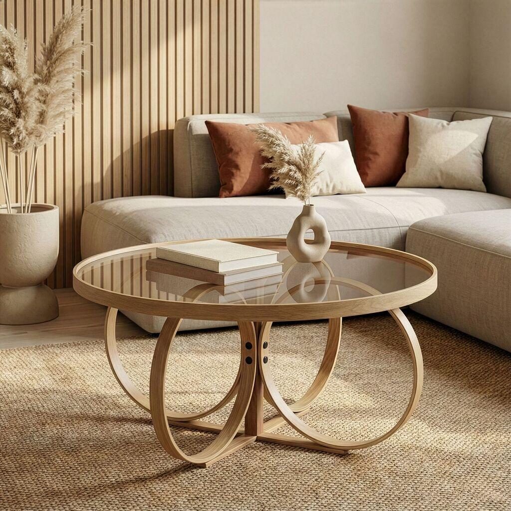 Маса за дневна соба Hanah Home Токио, 200x47x100 см, кафеава