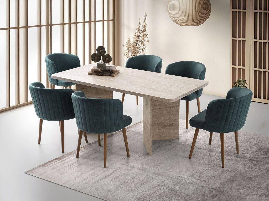 Трпезариска маса Hanah Home Loft, 180 см, крем