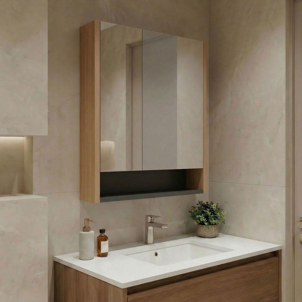 Полица за бања Hanah Home, кафеава