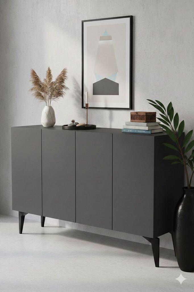 Комода Hanah Home, 120x79x32 см, Антрацит