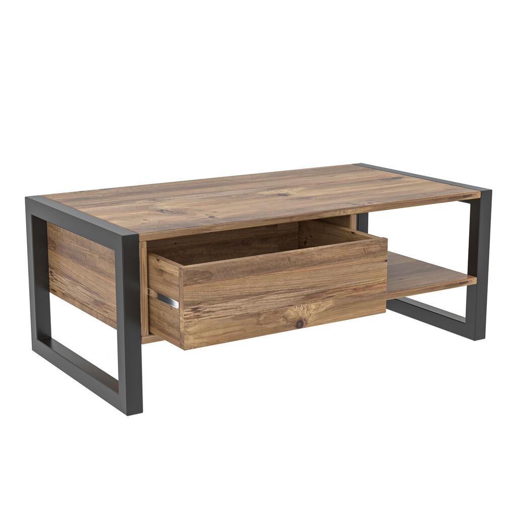 Hanah Home Клуб Маса Haldizen 105x40x55cm, Кафеаво-Црна