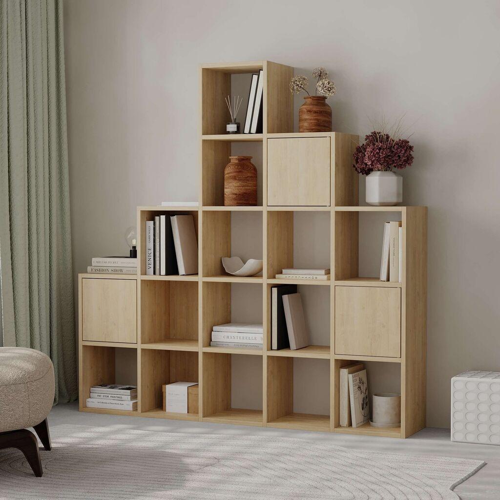 Полица за книги Hanah Home Paleo, 150,8x150,8x28 см, дабова боја