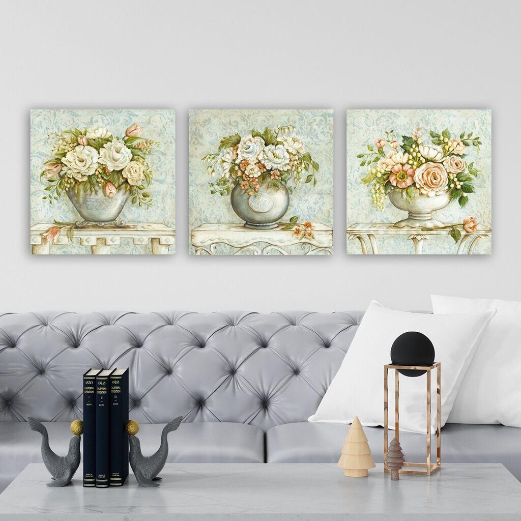 Wallity Декоративни слики на платно, 30x30 см, 3 парчиња, шарени