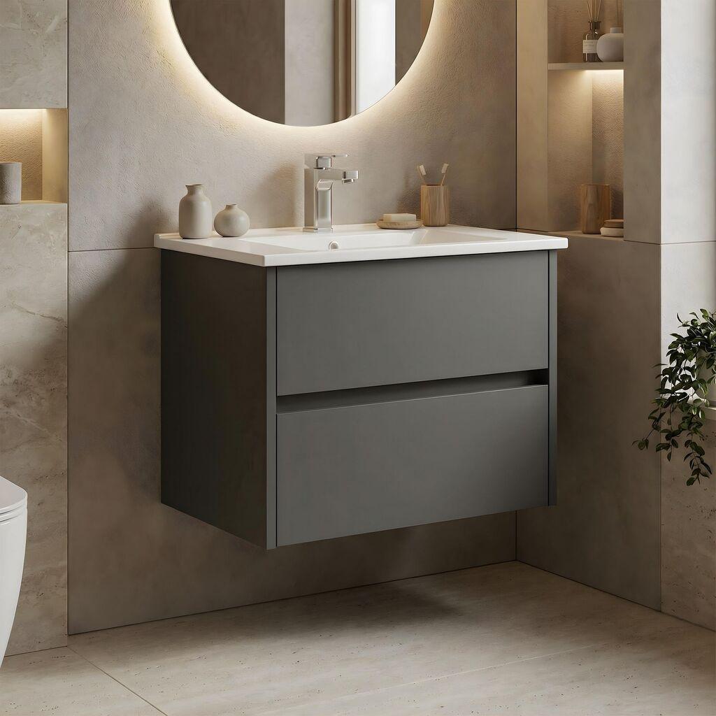 Полица за бања Hanah Home, антрацит