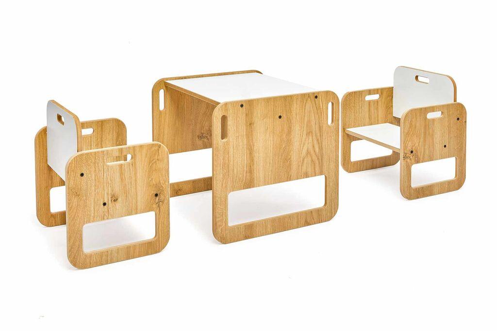Детски сет маса и столчиња Hanah Home, 40x35x38 см, бела