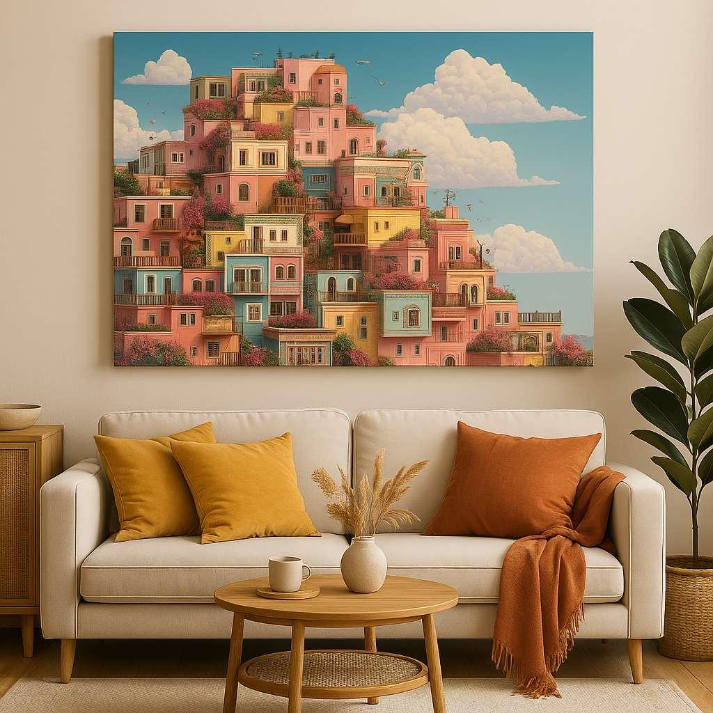 Wallity Декоративна слика на платно, 70x100 см, Шарена
