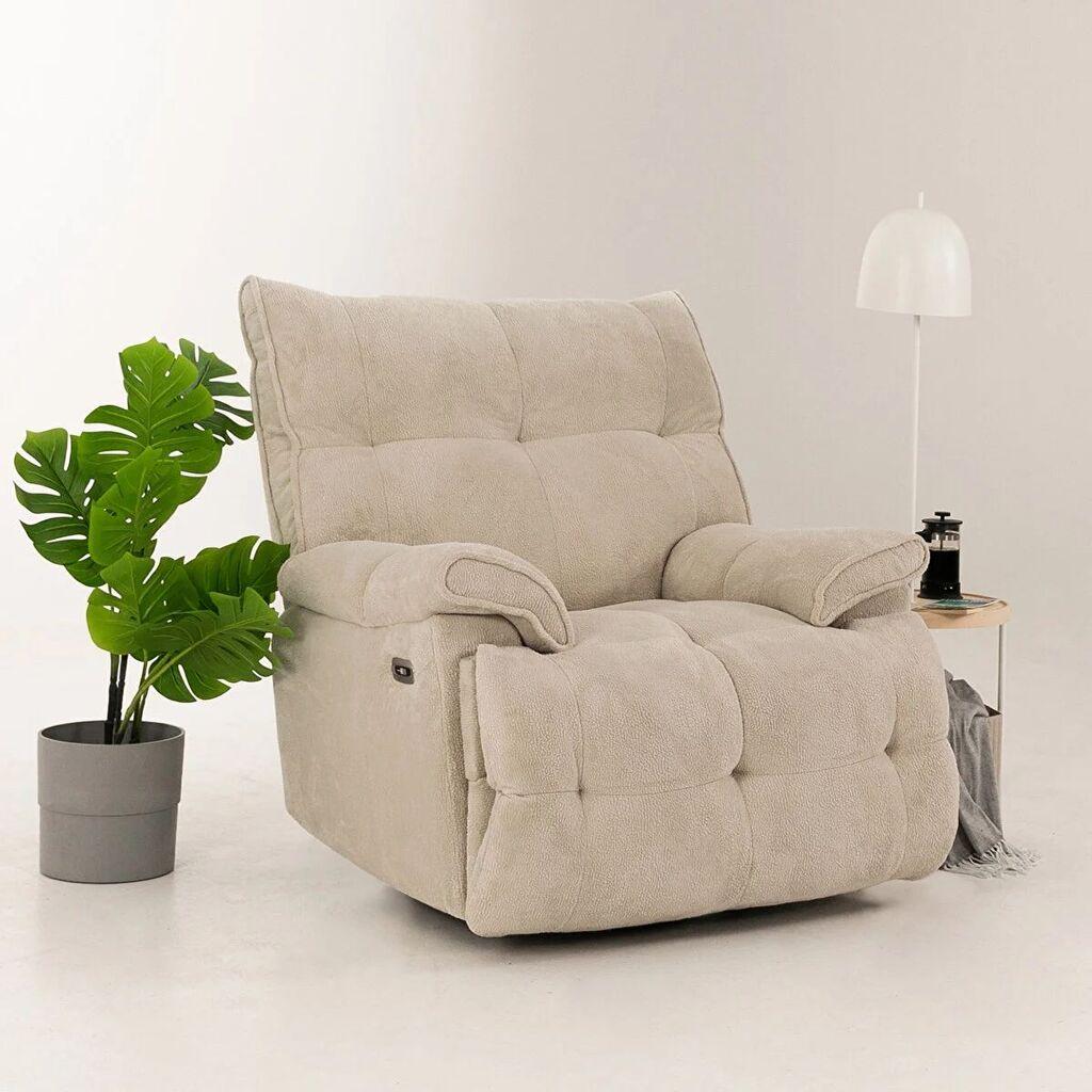Atelier del Sofa Електрична фотелја Мека електрична, 100 x 80 x 105 см, Крем боја