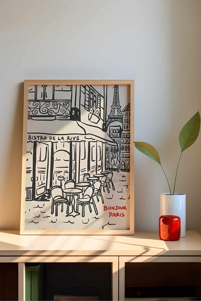 Wallity декоративна врамена слика, 33x48 см, шарена