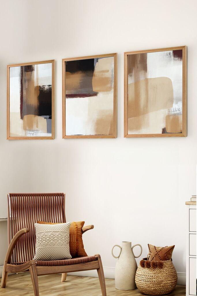 Wallity Сет Врамени MDF Слика Myk3012-1, 3 Дела