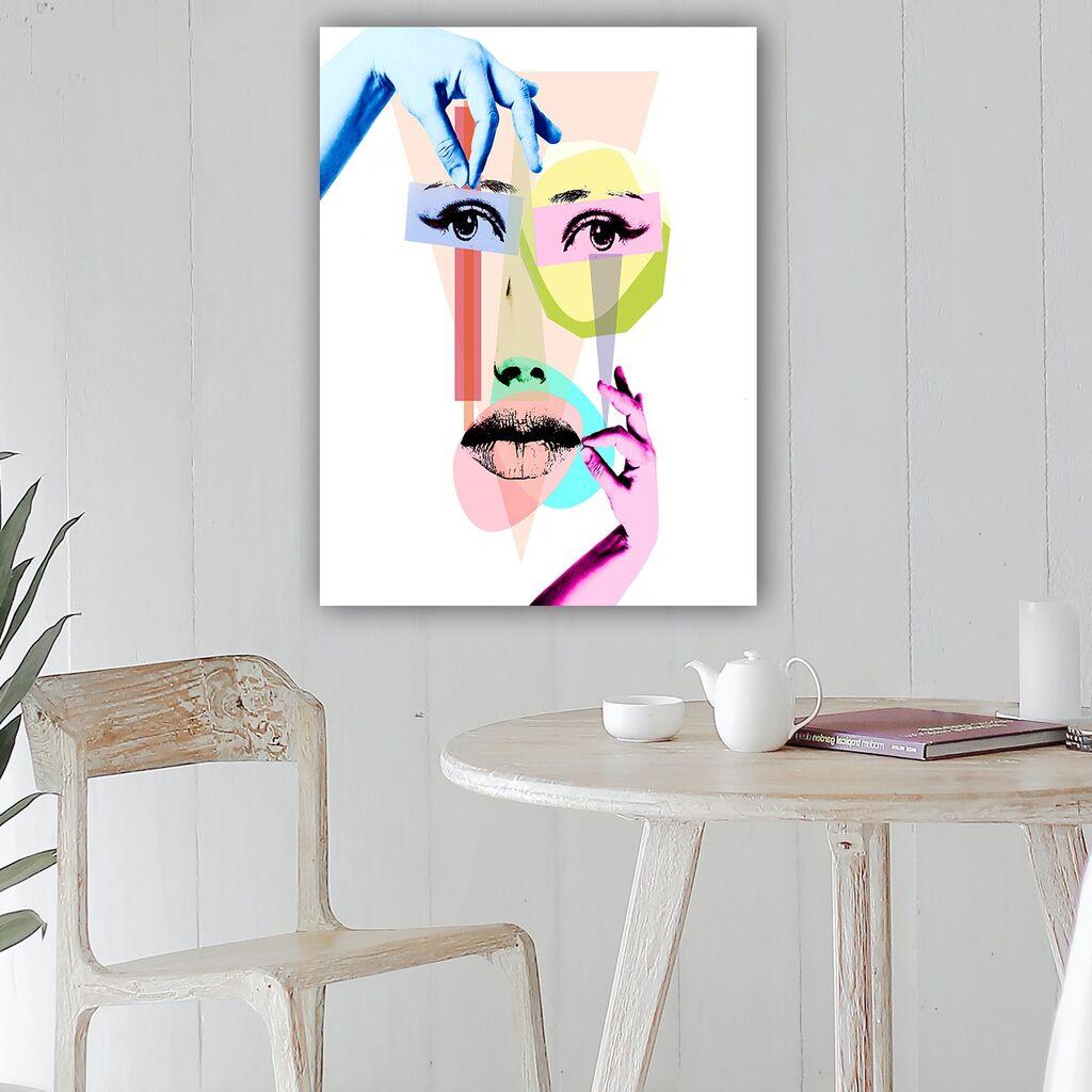 Wallity Декоративна слика на платно, 70x100 см, Шарена