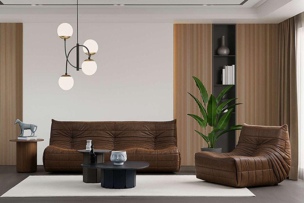 Склоплива столица Atelier del Sofa Bocek, 90x100x80 см, кафеава
