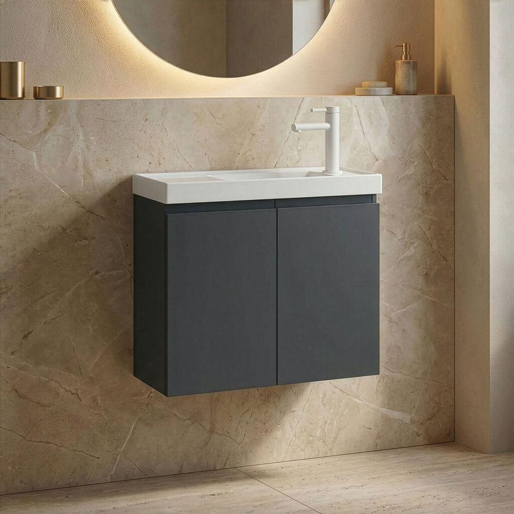 Полица за бања Hanah Home, антрацит
