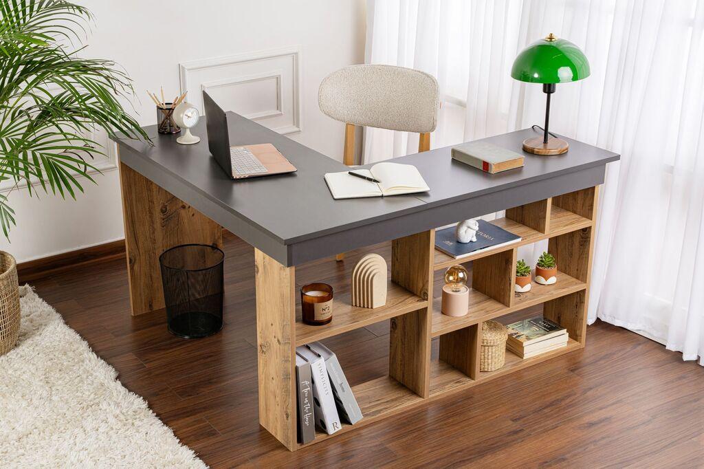 Работна маса Nordure Vesper, 130x72x120cm, Антрацит