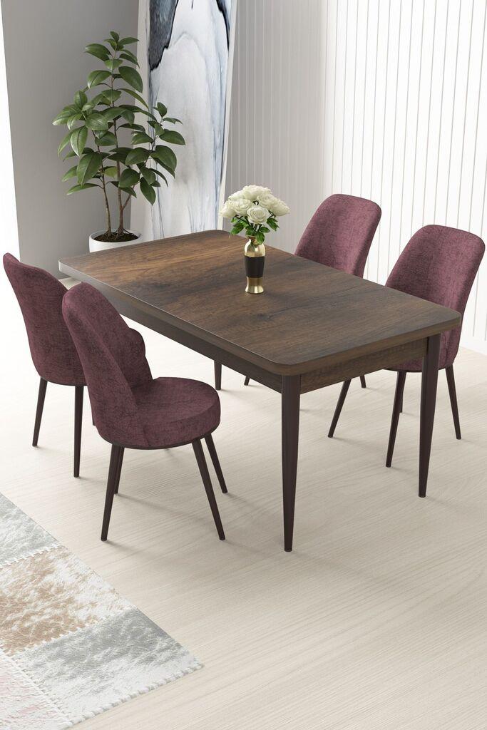 Трпезариска маса Hanah Home Set и 4 столчиња Nile, Dirty Pink