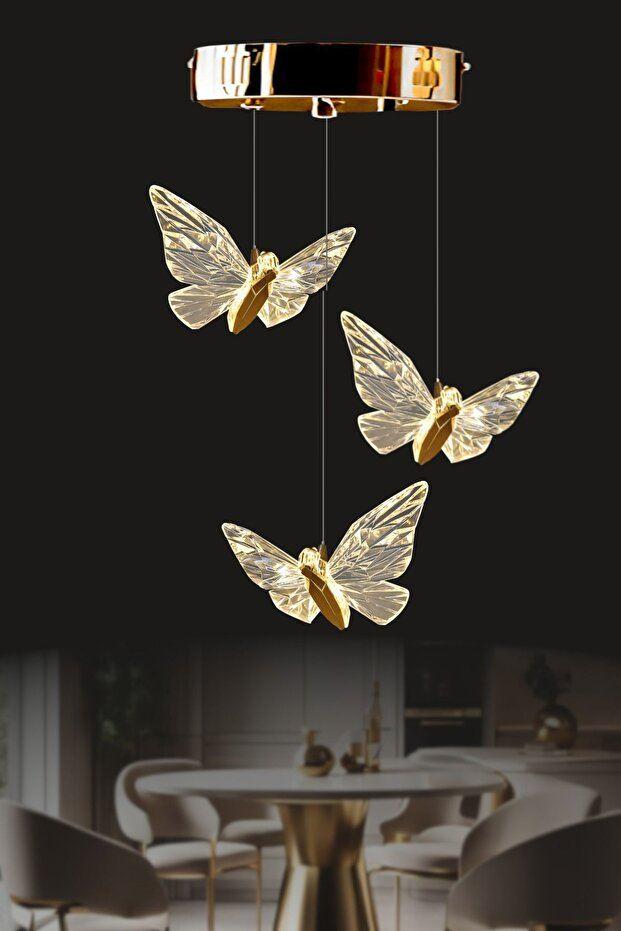 Opviq Luster Kelebek 3, златна боја