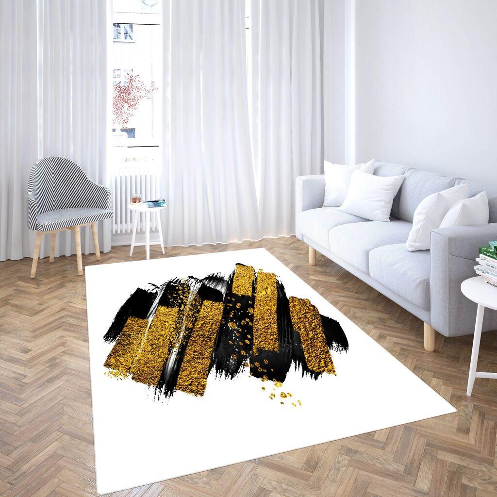 Тепих Conceptum Hypnose CG_202, правоаголен, 100x140 см, црно-бел