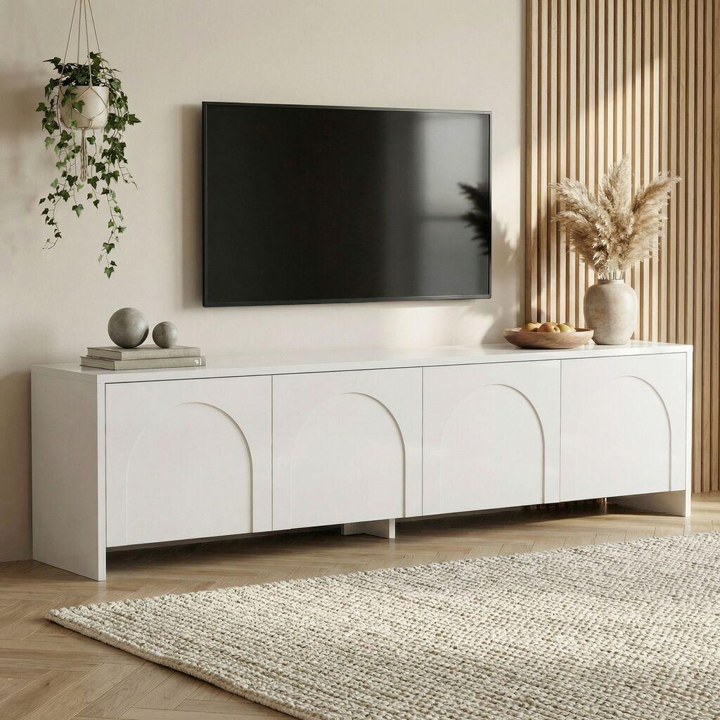 Комода за телевизор Nordure, 180x45x32 см, бела