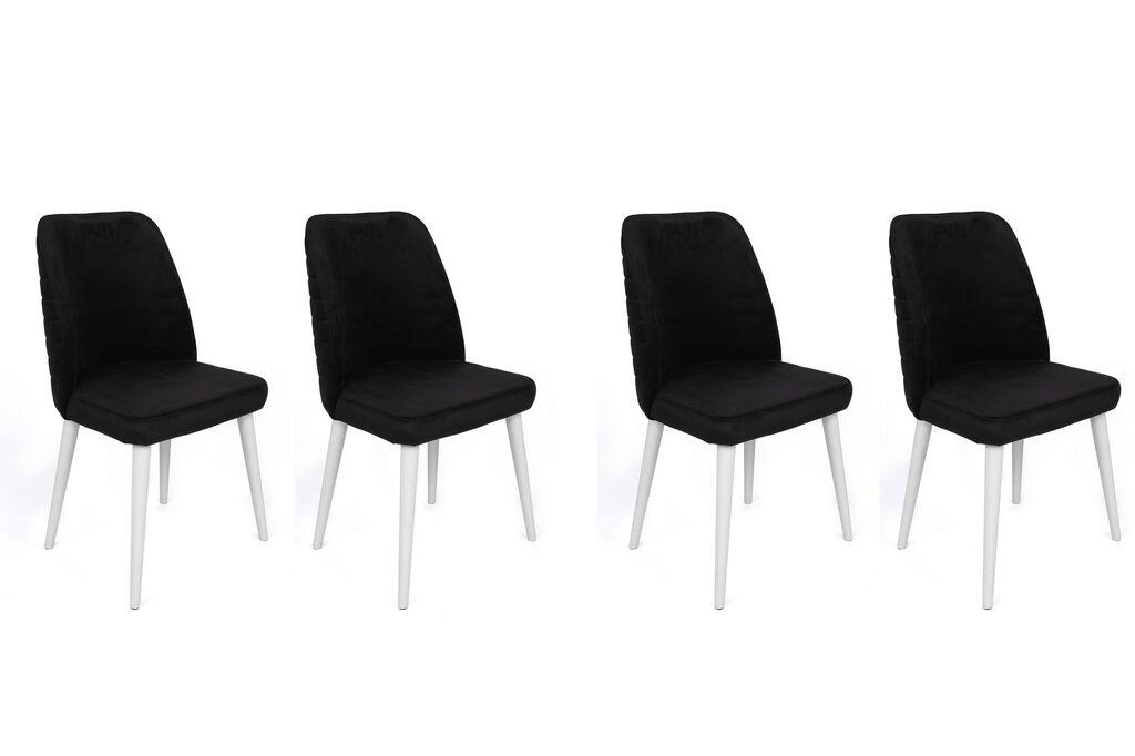 Комплет столчиња Hanah Home Tutku-331 V4, 75x62x102 см, 4 парчиња, црна