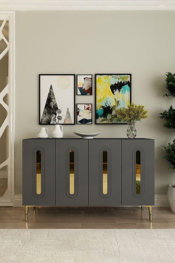 Комода Hanah Home, 120x75x32 см, Антрацит