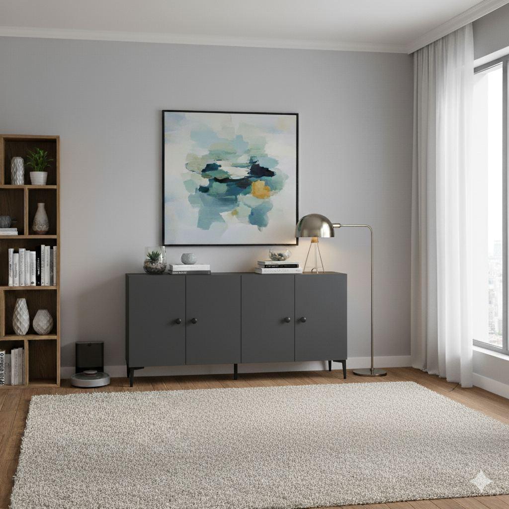 Комода Hanah Home, 150x75x32 см, Антрацит