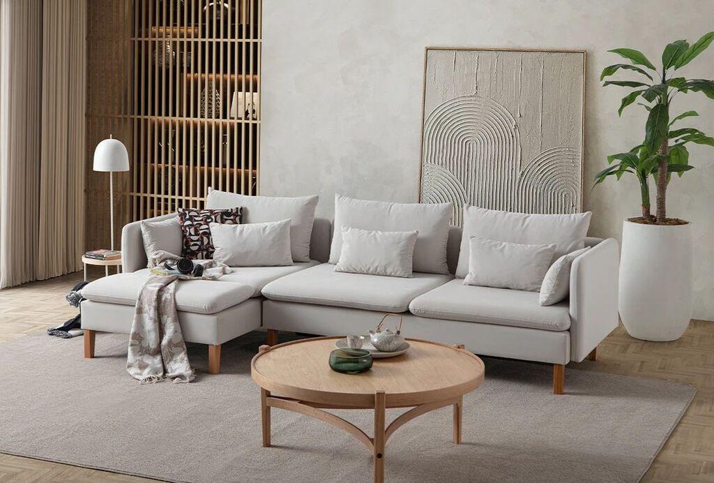 Аголна софа Atelier del Sofa Flexy Relax, 285 x 150 см, крем