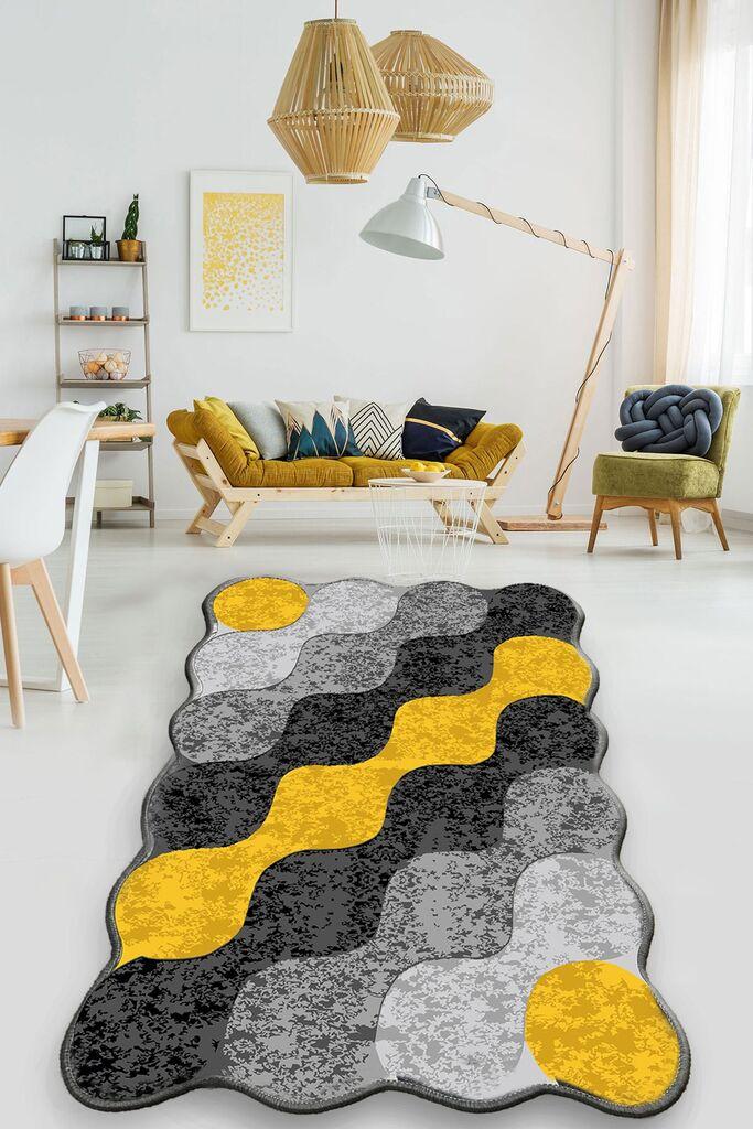Conceptum Hypnose Тепих, Circle DJT, 150x200, Сиво-Жолта